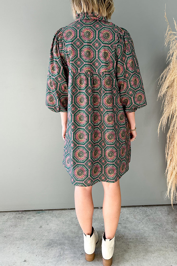 Casual V-Neck Print Dress