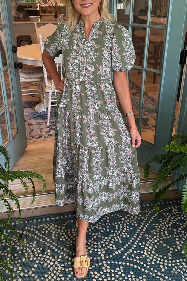 Puff Sleeve Secret Garden Dress