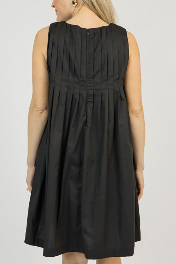 Casual Sleeveless Pleated Dress