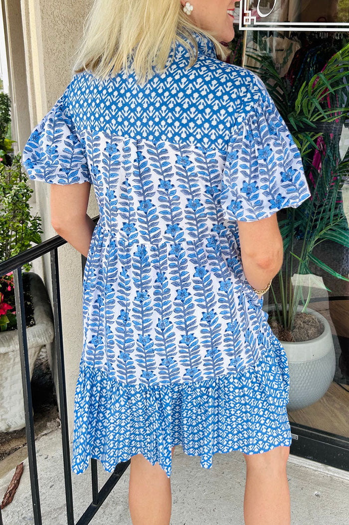 Floral Print Button Pocket Dress