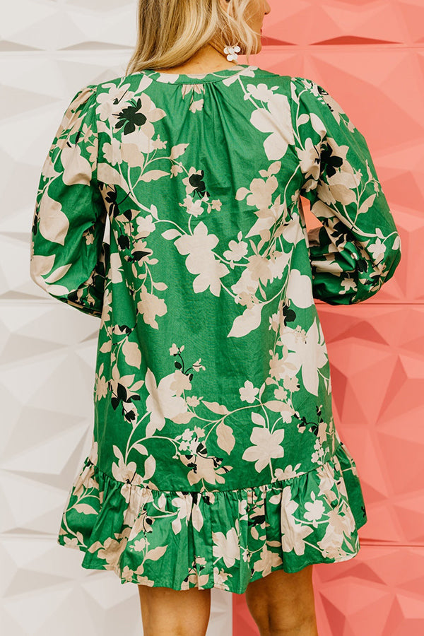 Floral Pleated Hem Dress