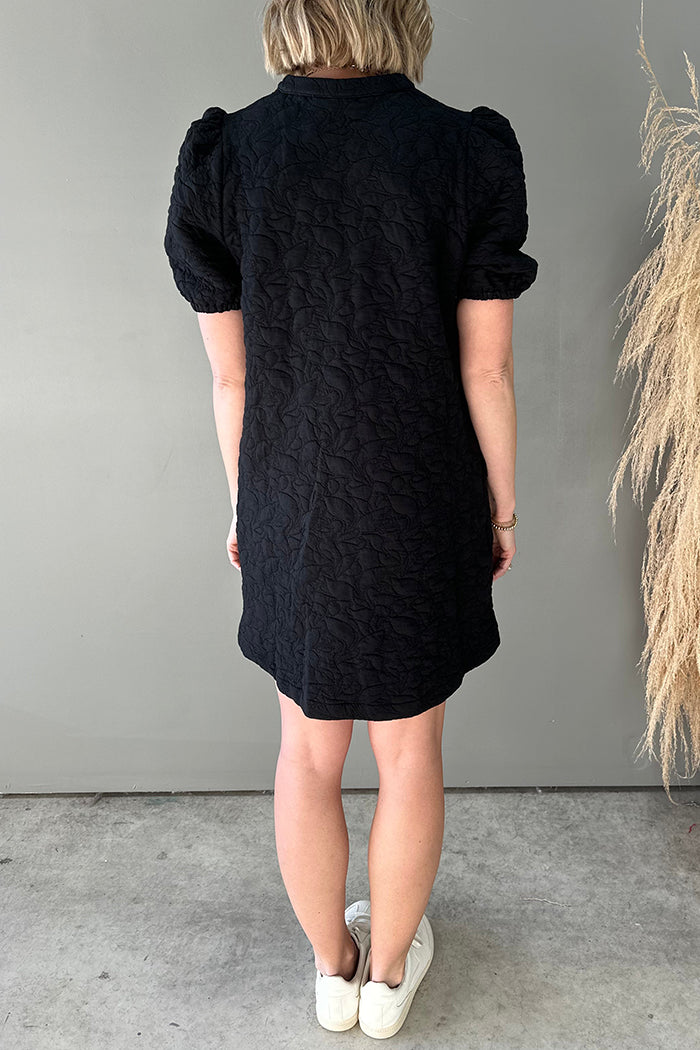 Puff Sleeve Zipper Dress