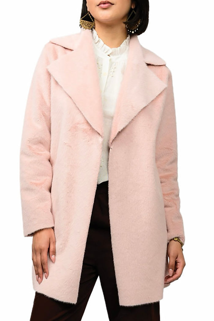 FAUX FUR & SUEDE COAT