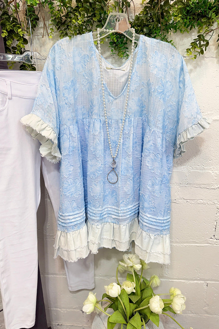Floral Ruffle Hem Top