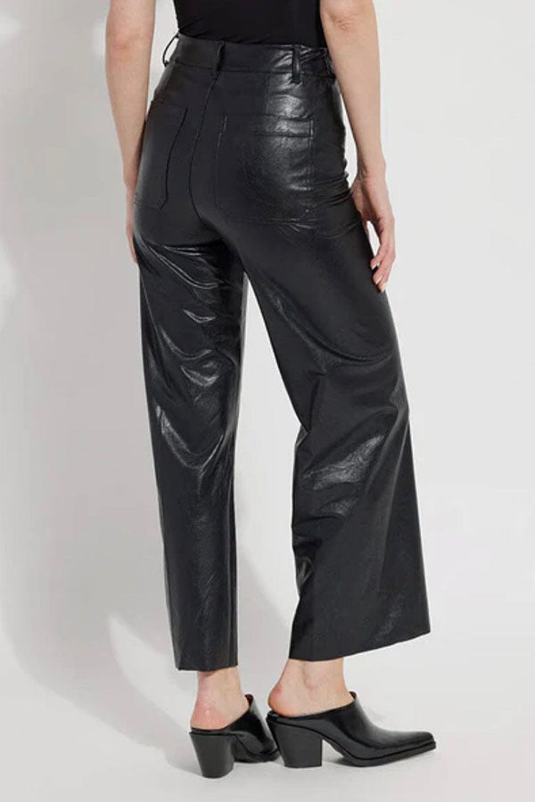 Artificial Leather Wide Leg Pant