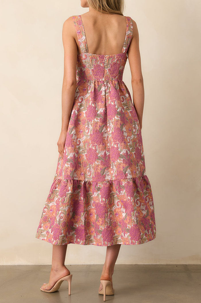 Floral Jacquard Maxi Dress
