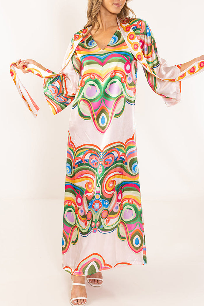 Reversible Colorful Print Maxi Dress