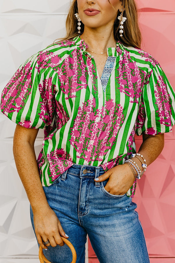 Puff Sleeve Floral Top