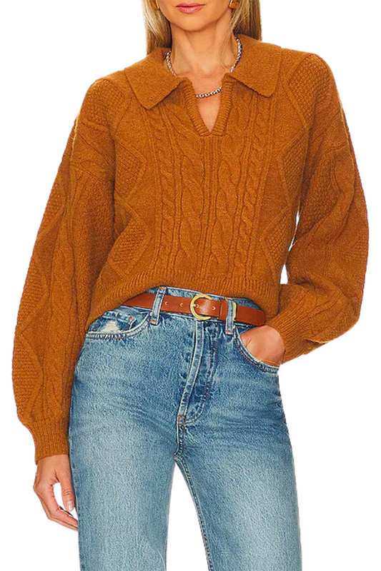 Solid-Color Knitted Pullover