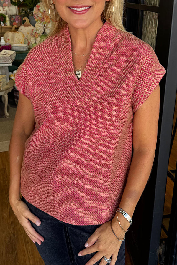 Casual Stitched Popover Top