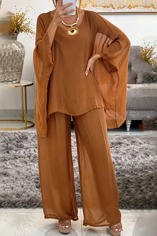 Batwing Sleeve Top & Pants Set