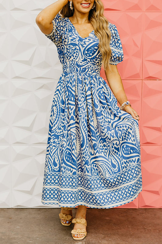 Puff Sleeve Pocket Dress