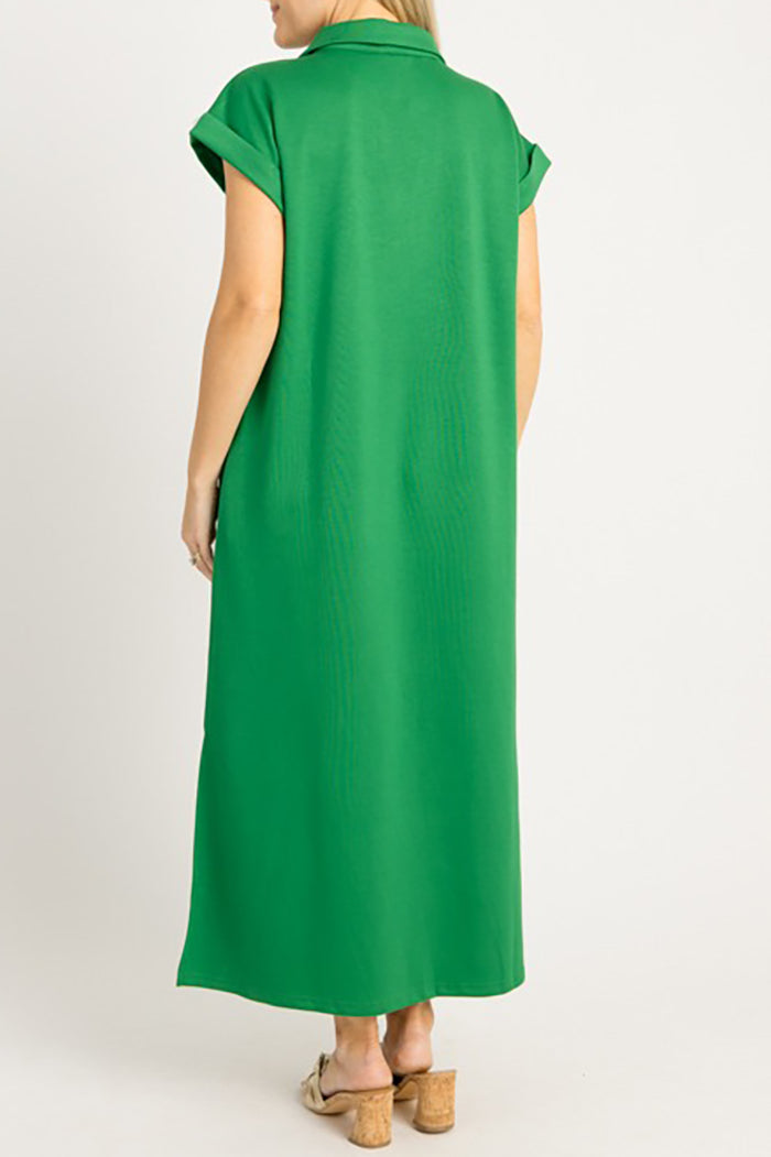 Cuffed Sleeves Maxi Dress