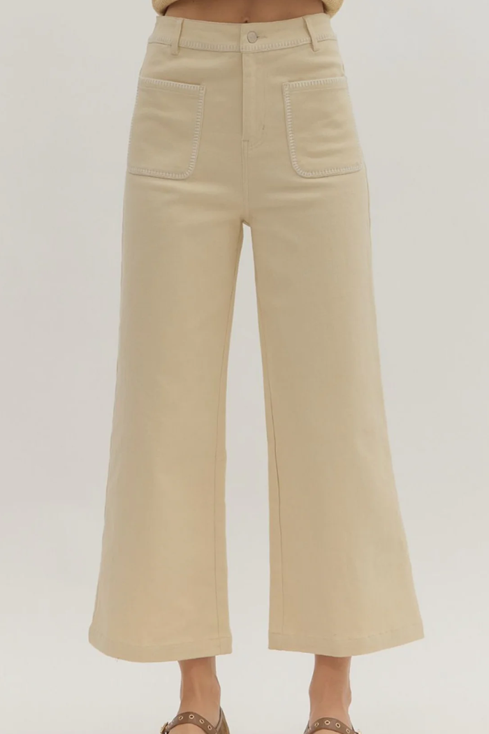 Loop Stitch Flare Denim Pants