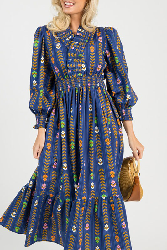 Linear Bloom Maxi Dress