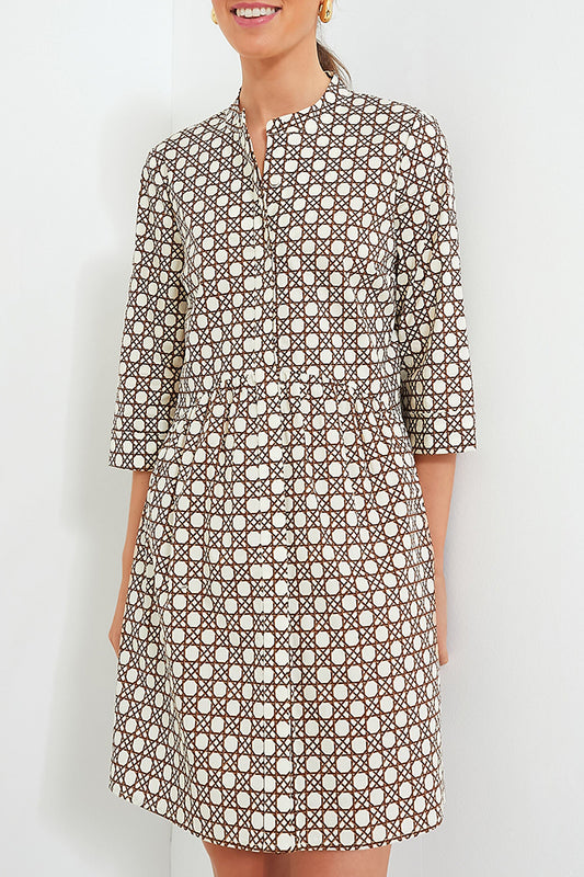 Geometric Pattern Shirt Dress