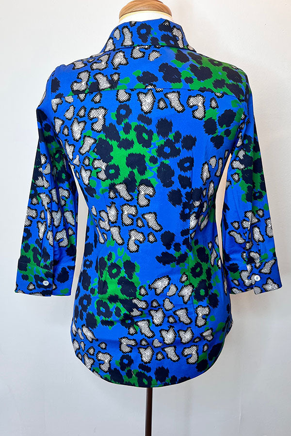 Casual Color Blocked Cuff Shirt