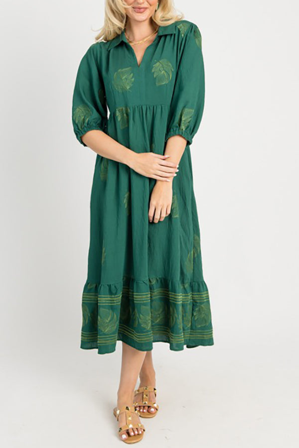 Casual Fallen Leaves Dress