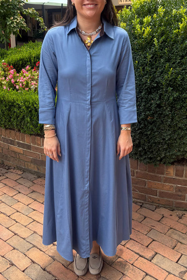 Casual Solid Color Pocket Dress