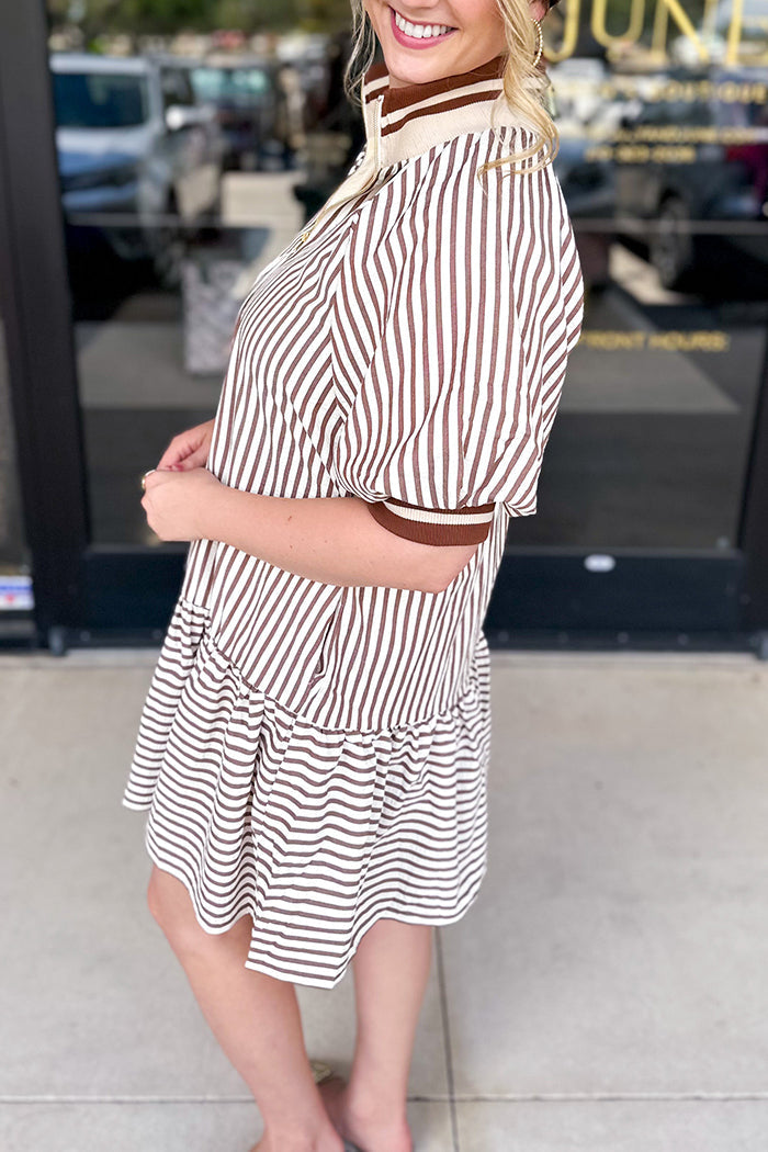 Casual Striped Pocket Dress