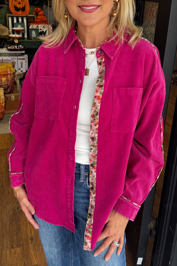 Casual Corduroy Pocket Top