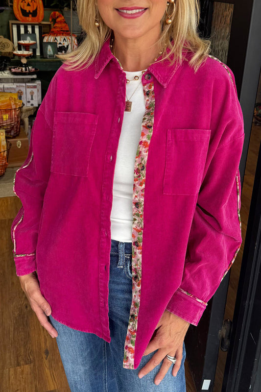 Casual Corduroy Pocket Top