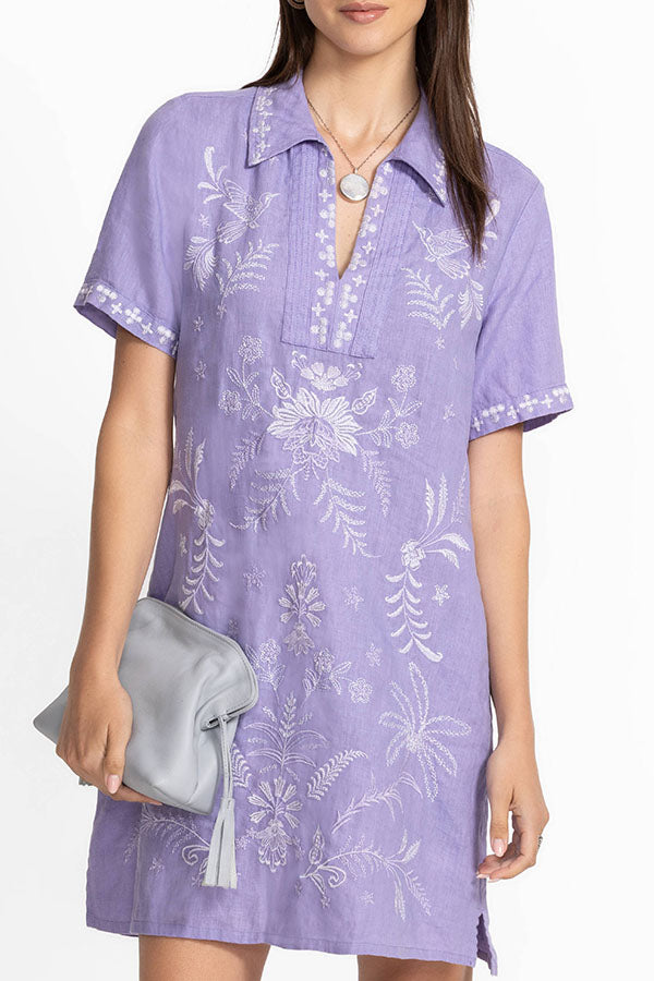 Casual Floral Embroidery Dress