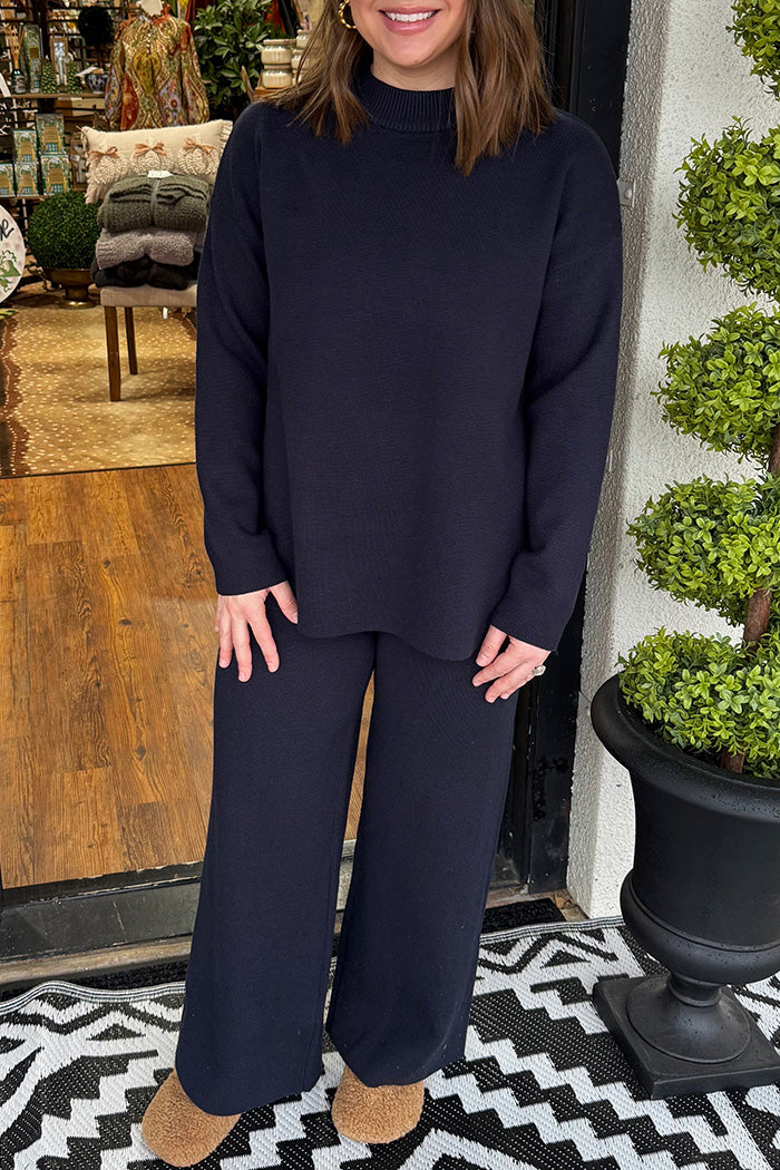 Cozy Navy High Neck Lounge Set