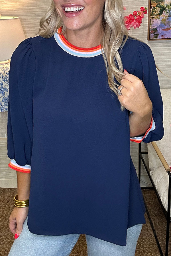 Casual Solid Color Top