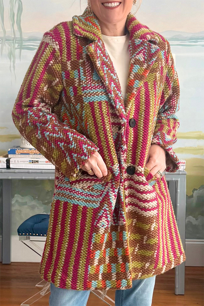 Casual Multi Print Coat