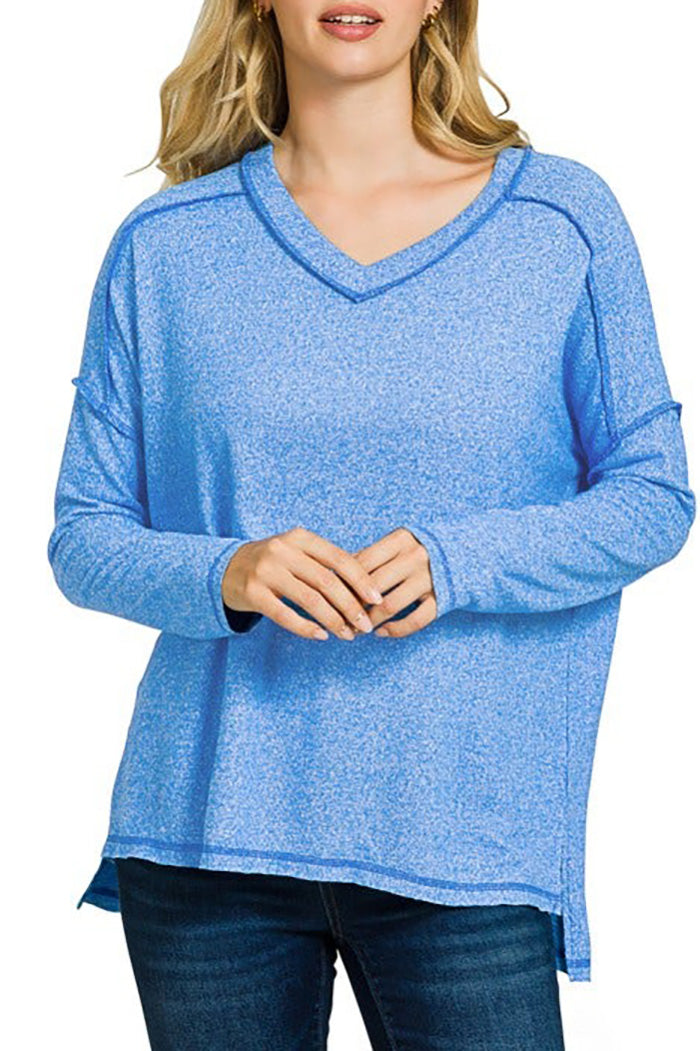 Exposed Seam High-Low Top