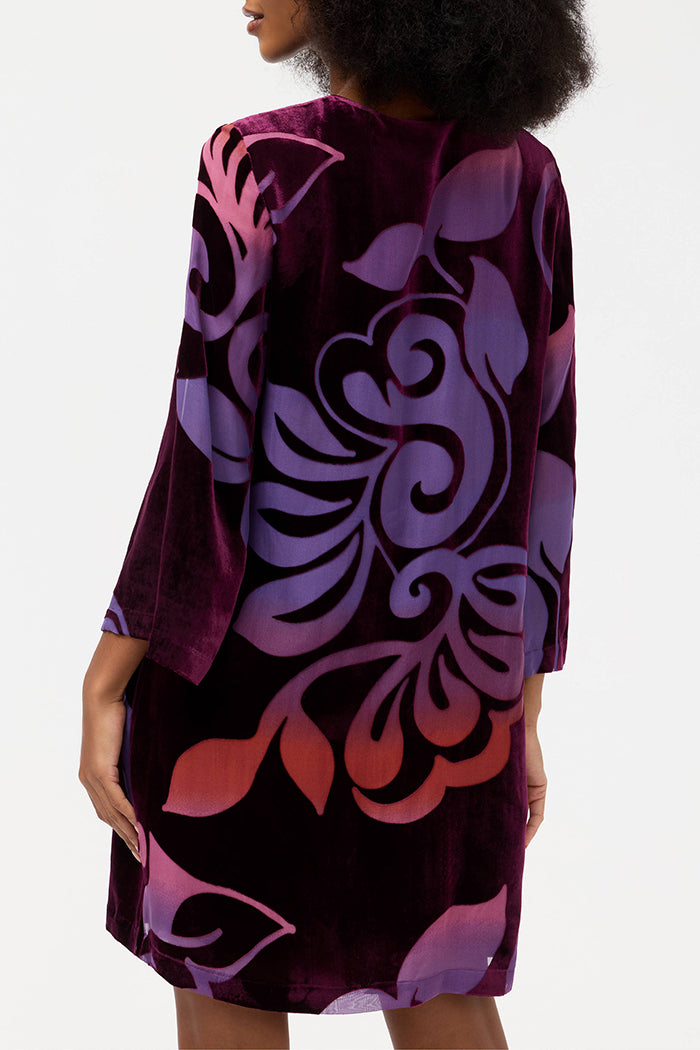 Velvet Patterned Mini Dress