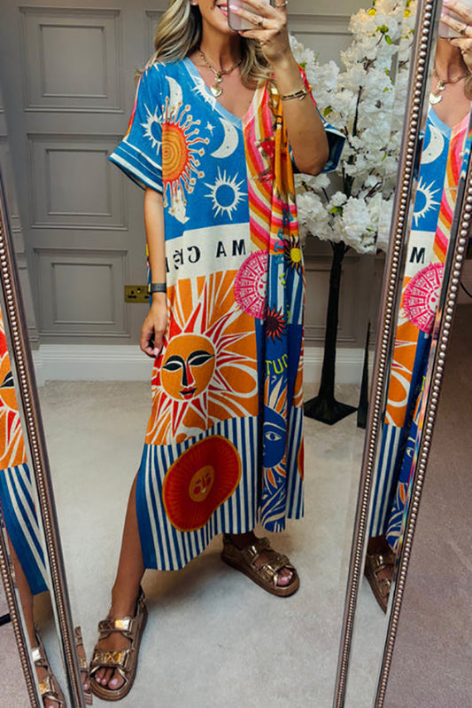 Casual Stripes Slits Dress