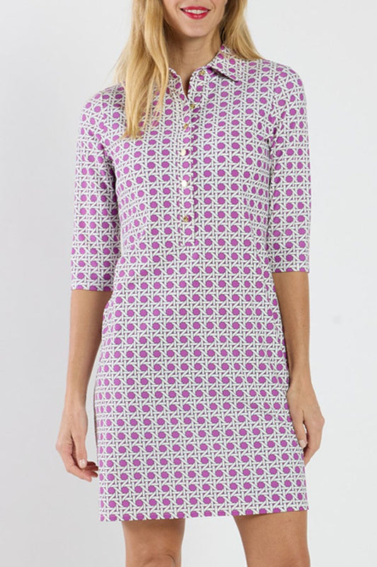 Casual Golden Button Shirt Dress