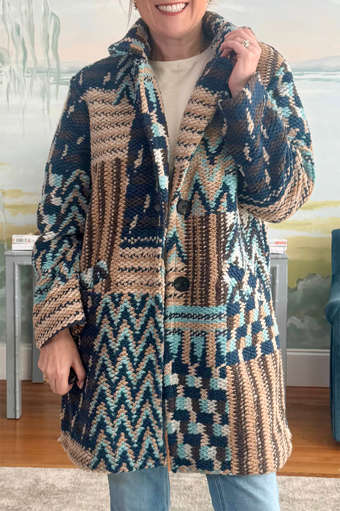 Casual Multi Print Coat