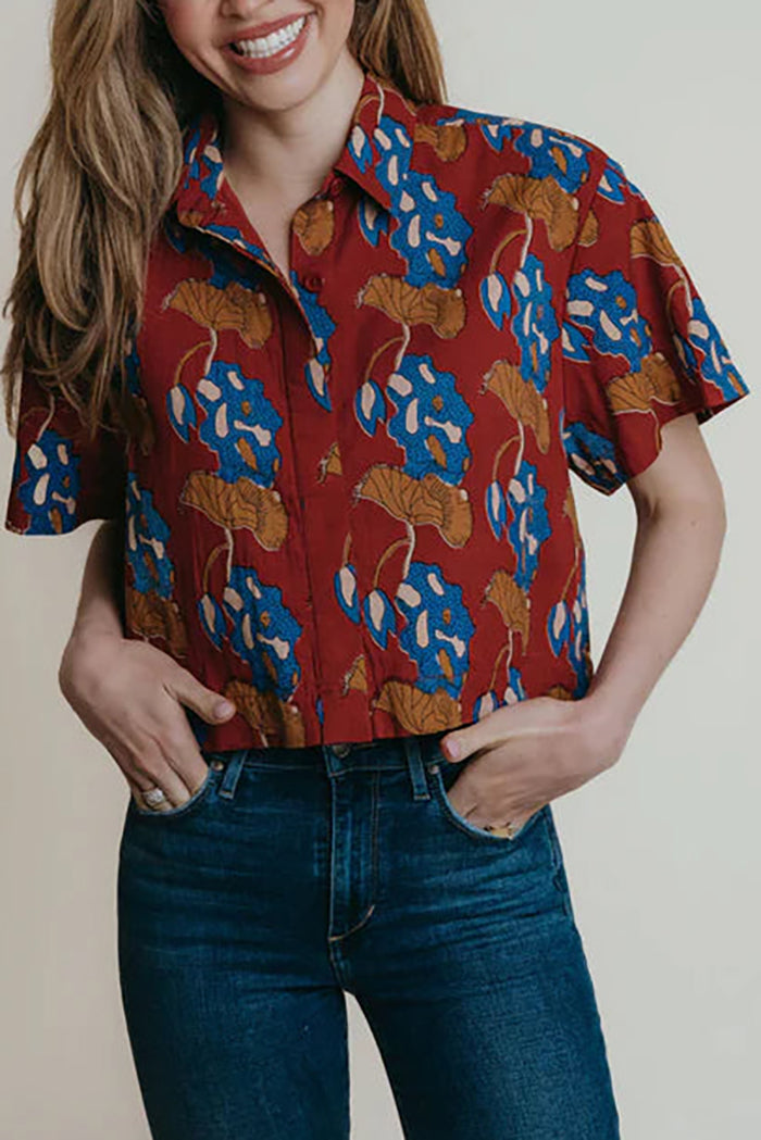 Casual Retro Printed Top