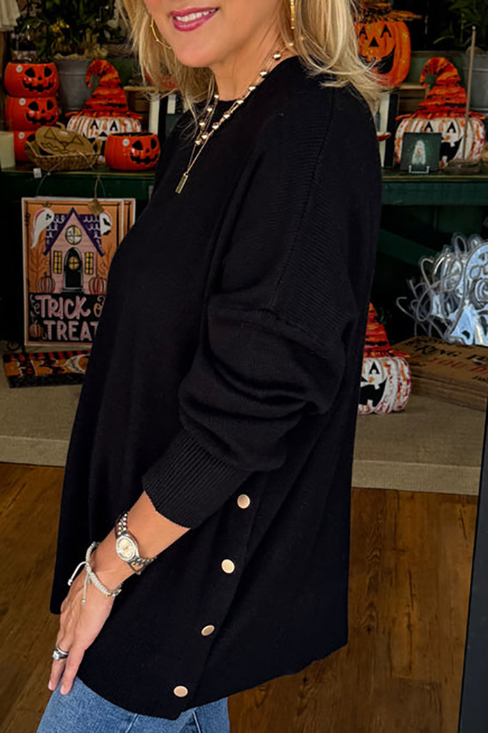 Casual Side Button Sweater