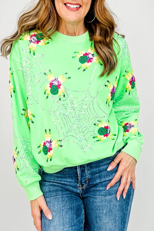 Fuzzy Spider & Web Sweatshirt