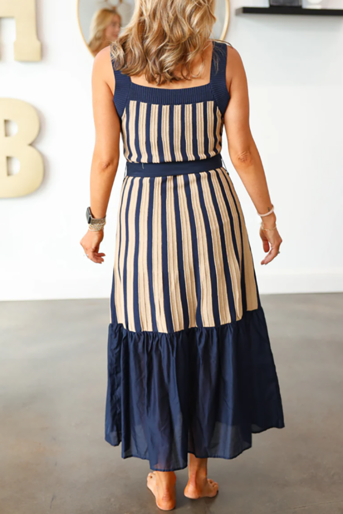 Casual Knit Striped Dress