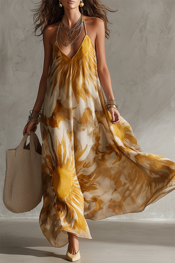 Floral Halter Maxi Dress