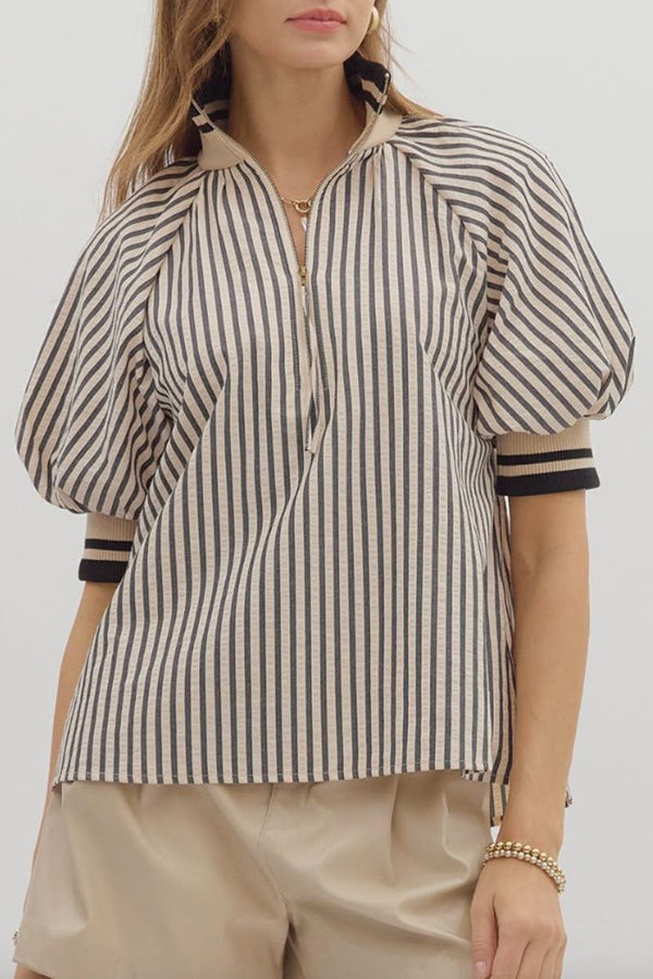 Stripes Puff Sleeve TOP