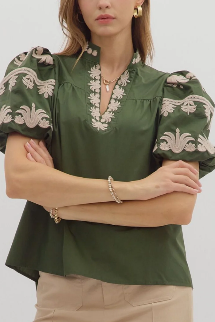 Puff Sleeve Floral Top