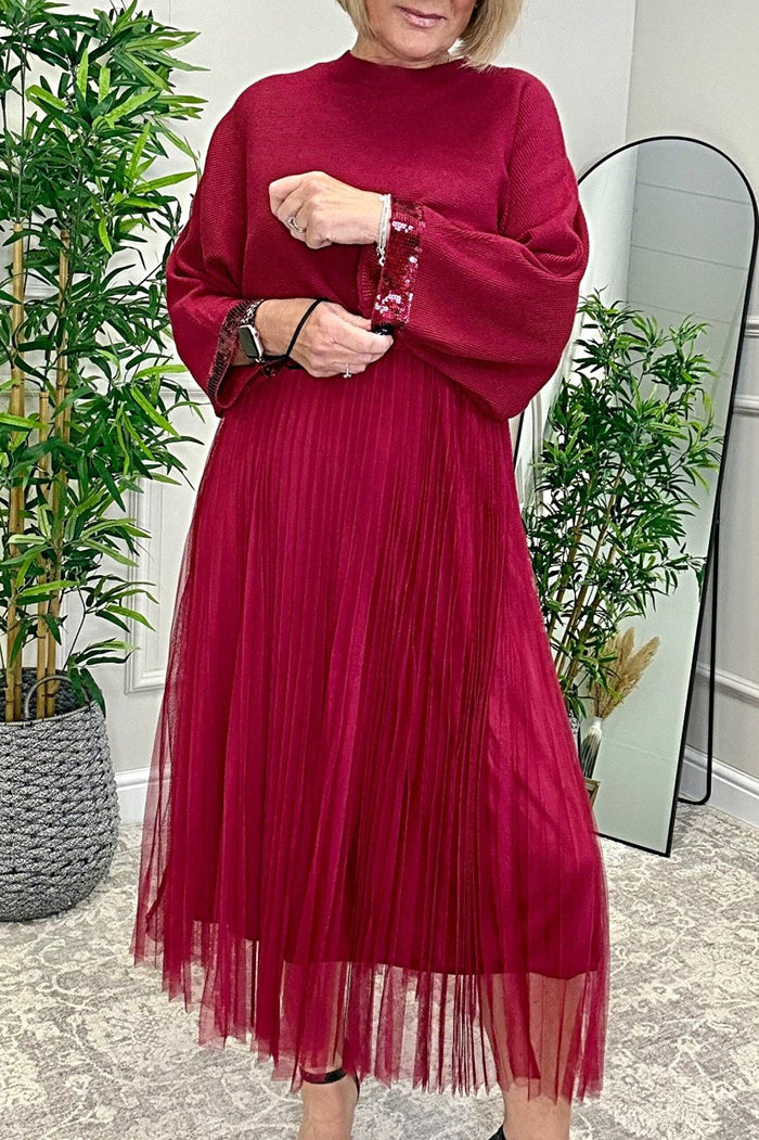 Knit Jumper & Pleated Tulle Dress Set