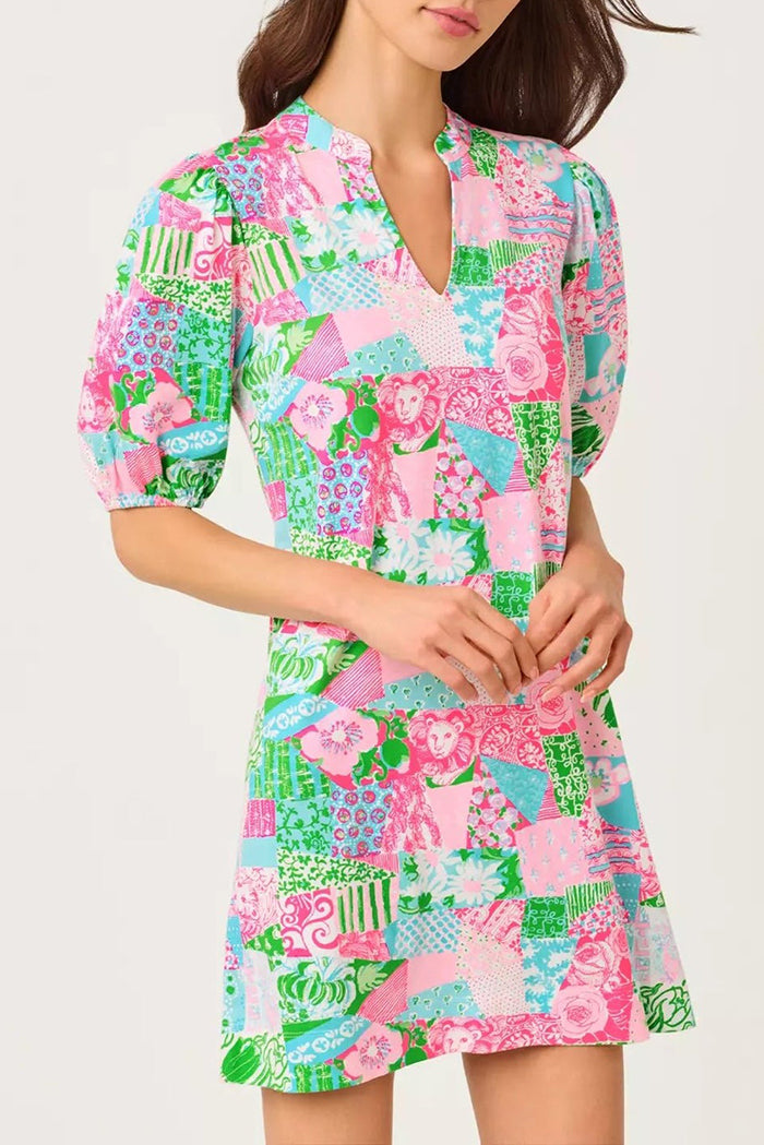 Puff Sleeve Floral Dress