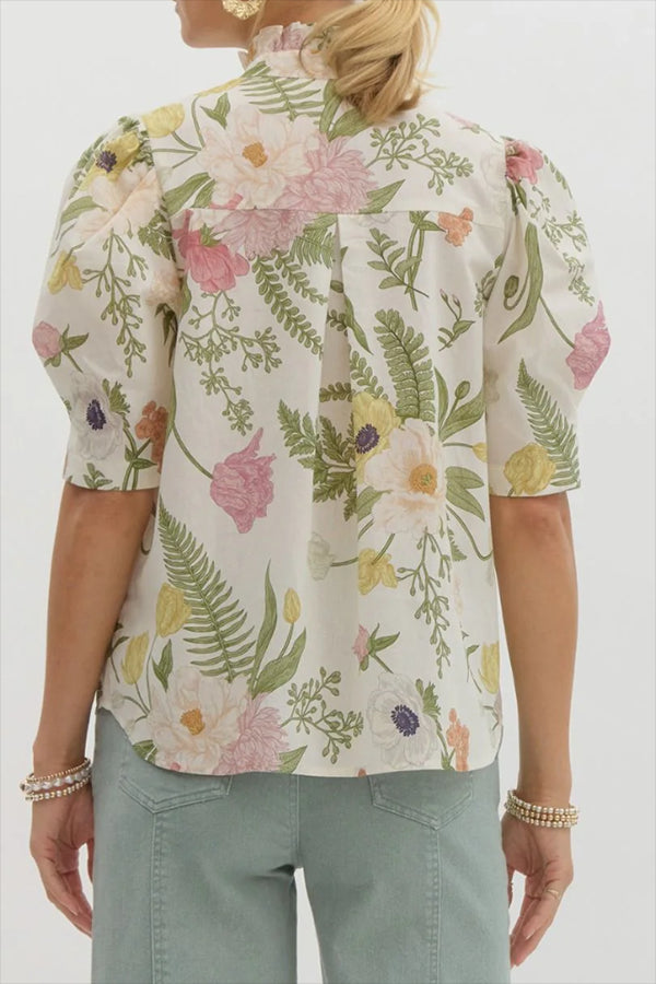 Floral Button Up Blouse
