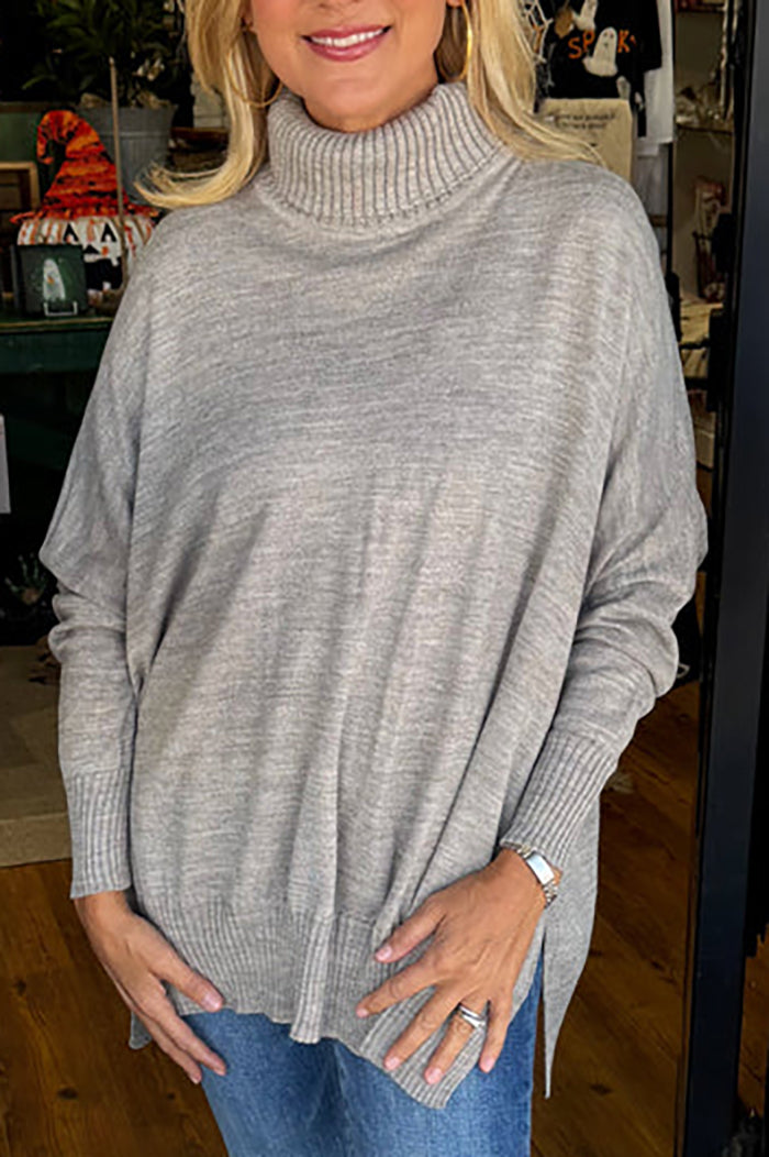 Casual Turtleneck Bat Sleeve Sweater