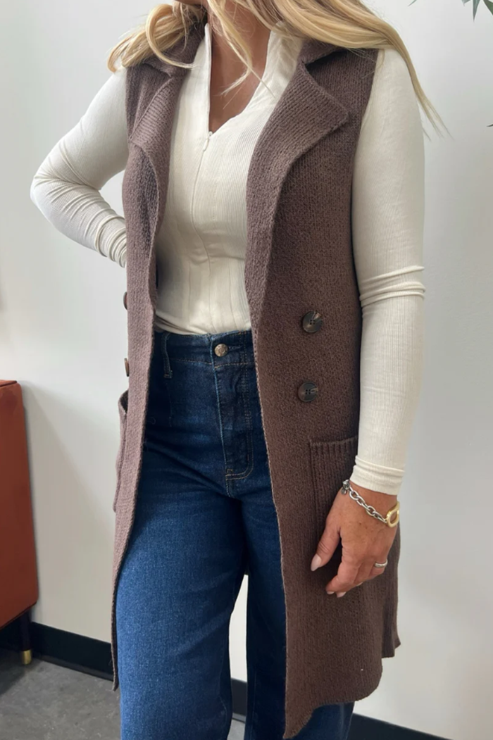 Casual Pocket Sweater Vest