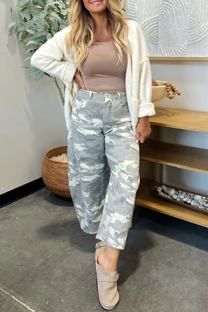 In Disguise Camo Barrel Jeans