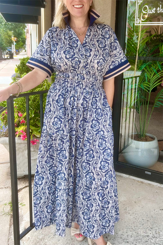 Casual Pocket Floral Dress