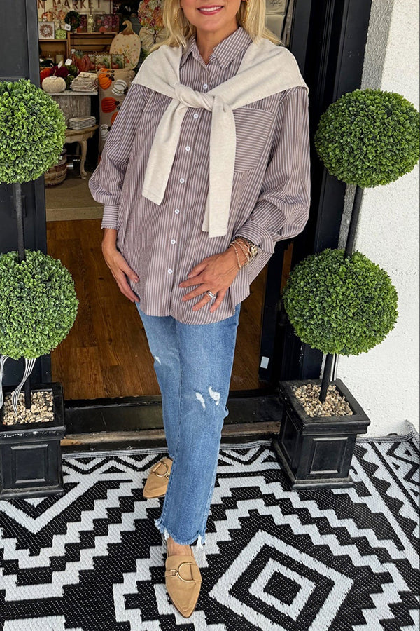 Button Up Stripes Top